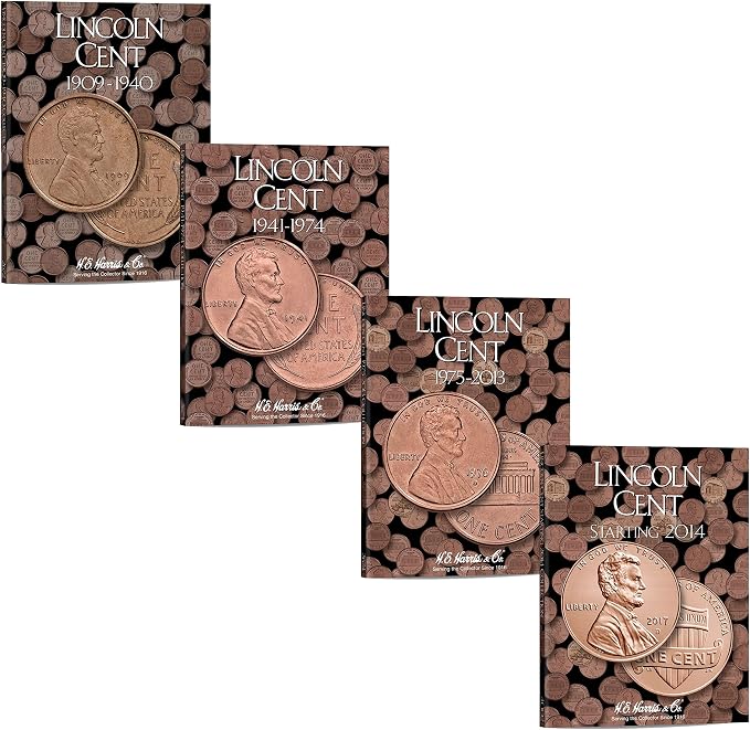 H.E. Harris & Co US Lincoln Cent Coin Folder 1909 – Date Four Volume Set #’s by Unknown