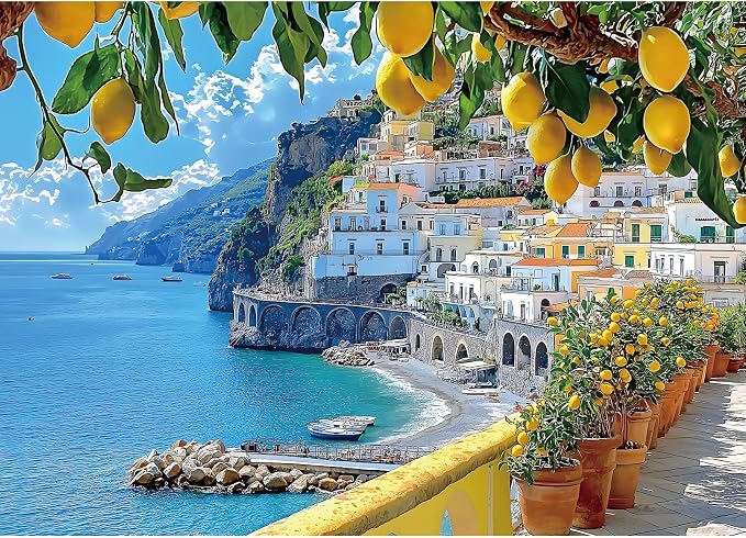 MINIWAN 500 Piece Amalfi Coast Puzzle, Premium Jigsaw Puzzle by MINIWAN