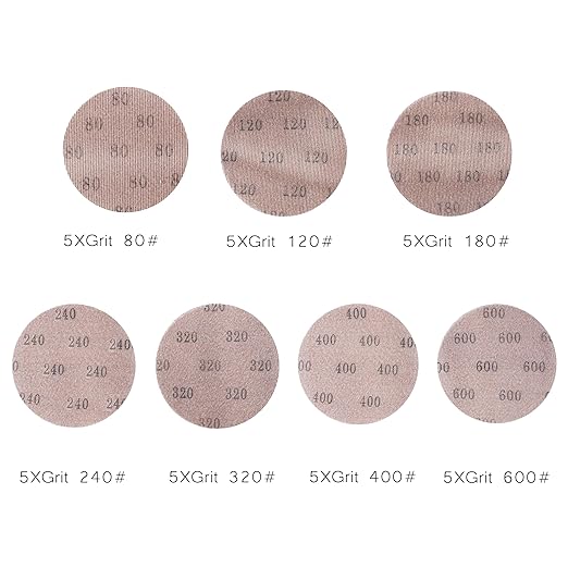 Mesh 5 inch 6 inch Sanding Discs 35PCS Hook and Loop Sanding Discs, Dust-Free, Ideal for Metal, Wood, Composites, Stock Removal, and Fine Finishing (6in, Assorted Grits)