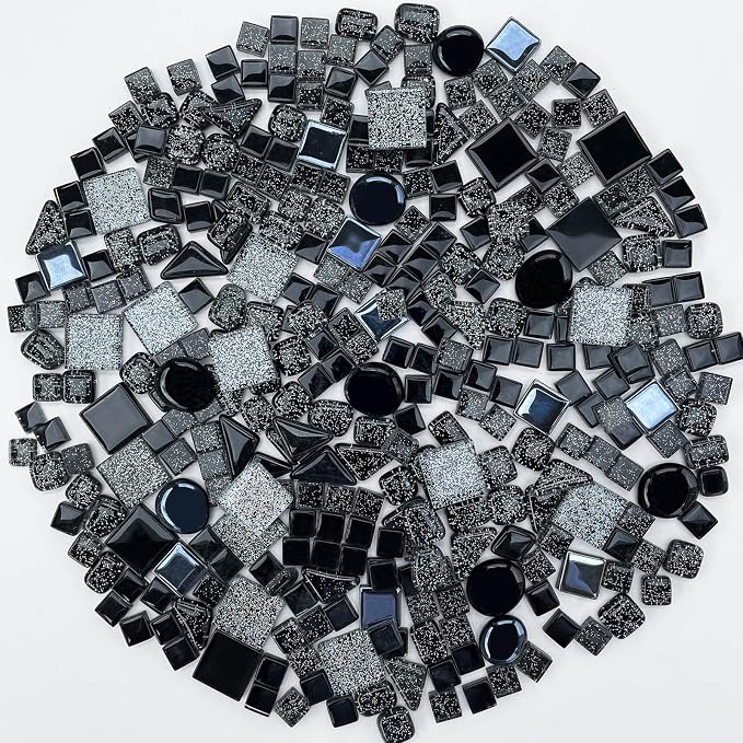LITMIND 1.1 LB Black Irregular Glass Mosaic Tiles - Image 3