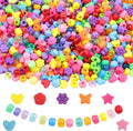 Pony Beads Shapes for Bracelet 1000 Pcs Plastic Star Beads for Friendship by KAKW