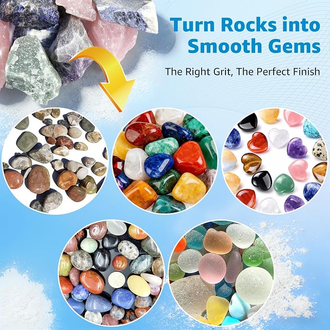 KomeStone Rock Tumbler Grit Kit - 4LB Rock Polishing Grit & Ceramic Tumbling - Image 2