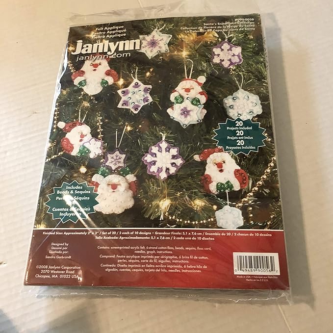 Janlynn Corp. Counted Cross Stitch Kit, Santa's Snowflake Ornament Collection by Janlynn