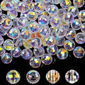 Crystal Glass Beads for Jewelry Making, 10 mm, AB | Iridescent Glass Beads Bulk by Reastar
