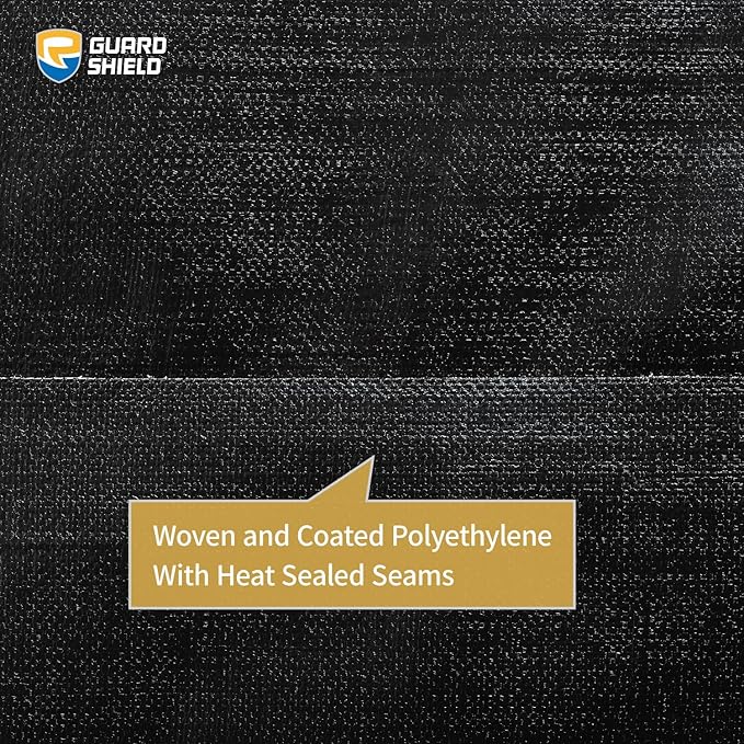 GUARD SHIELD Super Heavy Duty Black/Silver Ploy Tarp Cover 12x16 Feet Waterproof Tarps 16mil Thick UV and Tear Resistant Tarpualin
