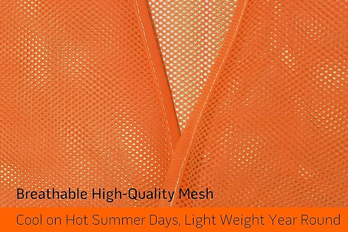 PeerBasics Safety Vests 20 Pack - Orange Reflective High Visibility, Men Women