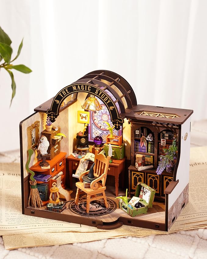 Rowood Magic Study Miniature House Kit, DIY Miniature Dollhouse Kits - Image 6