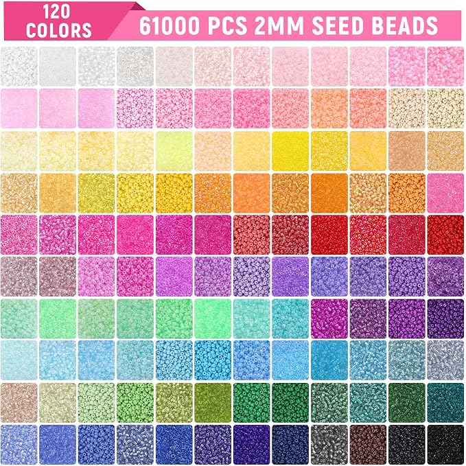 Funtopia 61000pcs 2mm Seed Beads - Image 7