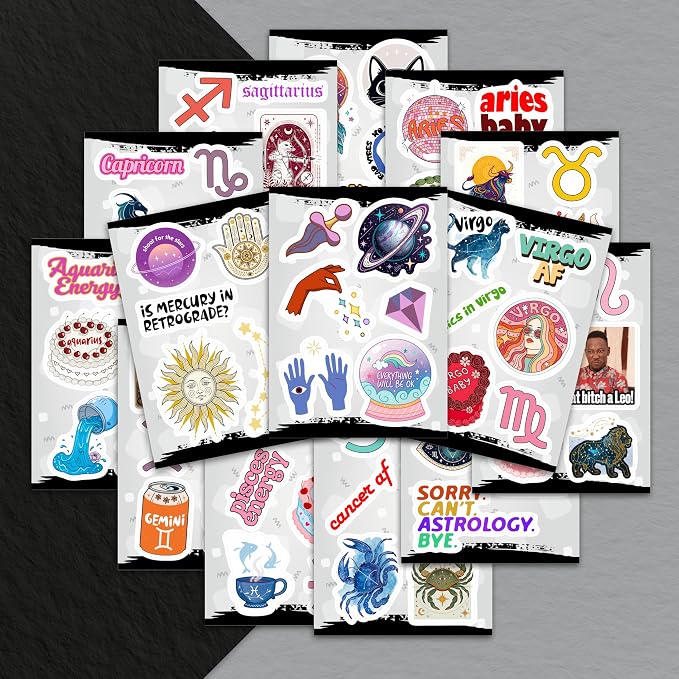 100Pcs Astrology Stickers for Water Bottle, Laptop - Image 7
