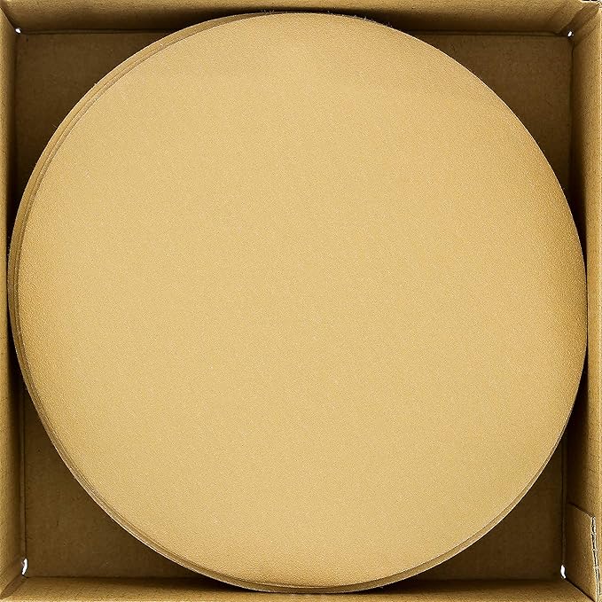 Dura-Gold Premium 240 Grit 6" Gold Sandpaper Discs, No Hole Pattern Dustless, Box of 50, Hook & Loop Backing for DA Sander, Finishing Coarse Sanding Abrasive Automotive Paint, Woodworking Wood, Metal