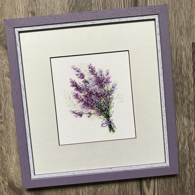 RIOLIS - Bouquet with Lavender 1607, Floral Cross Stitch Kits 6"X7", Cross - Image 6