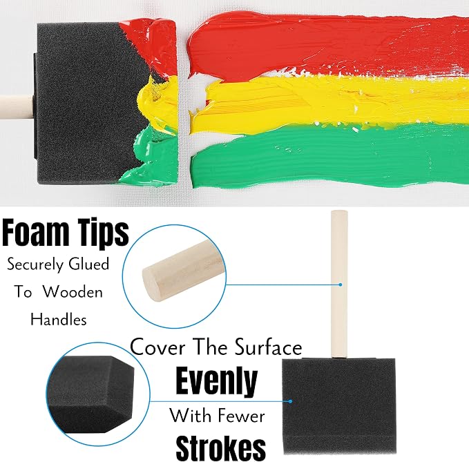 Bates 3-Inch Foam Paint Brushes, 12 Pack - Image 5