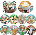 Cumule 8 PCS Cow Diamond Art Coaster by cumule