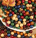 DAHI 400pcs 12mm Vintage Wooden Beads Large Hole Round Paint Wood Beads by DAHI