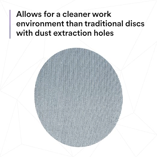 3M Xtract Net Disc 310W, 220+, 6 in, Die 600Z, Pack of 50 Hook and Loop Sanding Discs, Virtually Dust-Free, Value Option for Metal, Wood, Composites, Stock Removal, and Fine Finishing