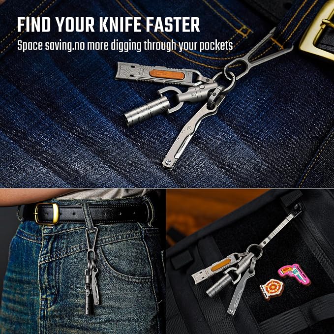 KeyUnity KK13 Precision Craft Utility Blade Titanium Handle Mini Cutting Tool - Image 4