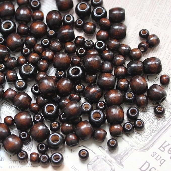 300Pcs Large Wooden Spacer Beads, BetterJonny Natural Wooden Beads Macrame - Image 3
