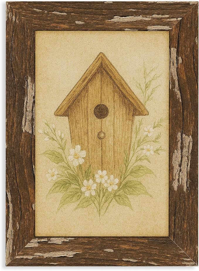 puthiac 5x7 Rustic Farmhouse Picture Frame, Warm Walnut, 1 Pack | Distressed by PUTHIAC