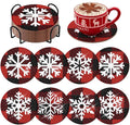 8 Pcs Christmas Snowflake Diamond Art Coasters Kit by cumule