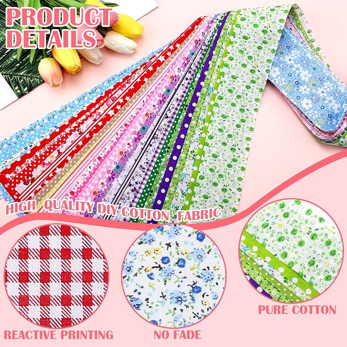 Hosuly 40 Pcs Multicolor Cotton Jelly Fabric - Image 5