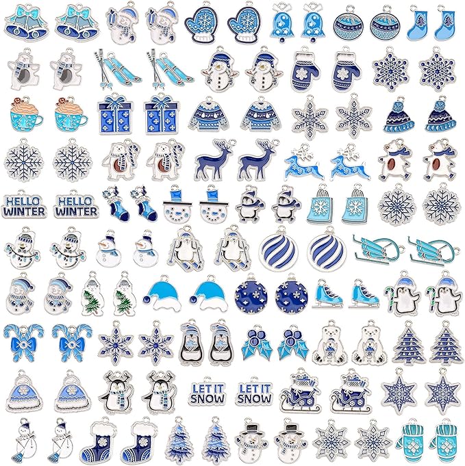 SANNIX 110Pcs/55 Pairs Christmas Winter Charms, Winter Charms by SANNIX