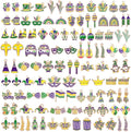 SANNIX 110 Pcs/55 Pairs Mardi Gras Charms, Mardi Gras Charms by SANNIX