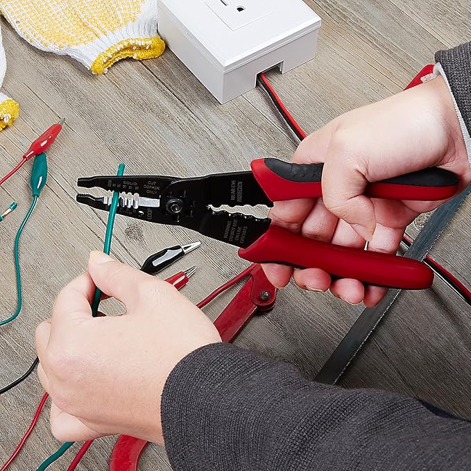 WGGE WG-015 Professional 8-inch Wire Stripper/wire crimping tool, Wire Cutter - Image 6