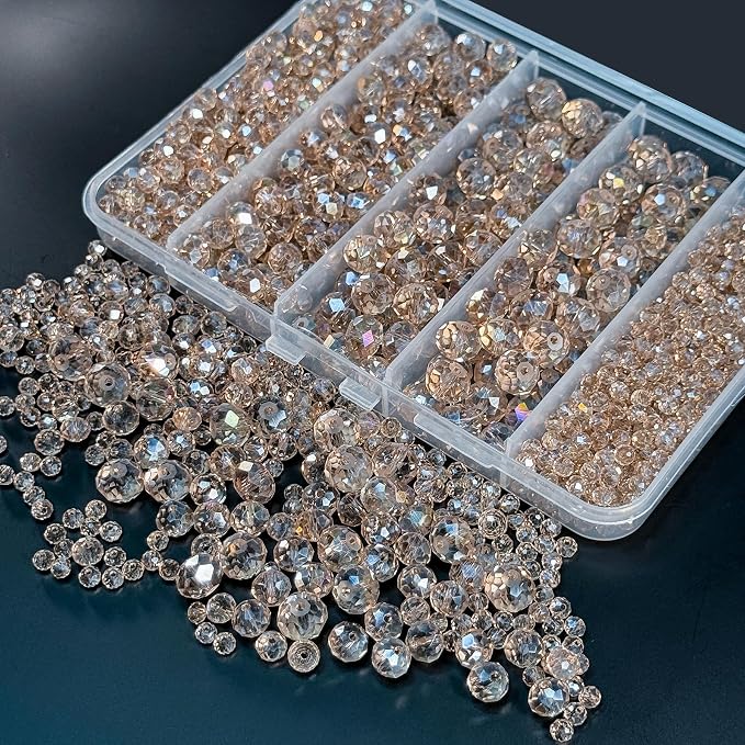 800Pcs 4/6/8/10mm Crystal Glass Beads - Image 2