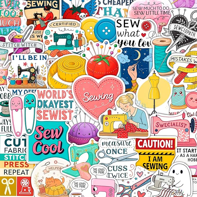 100Pcs Sewing Stickers and Decals by BulbaCraft