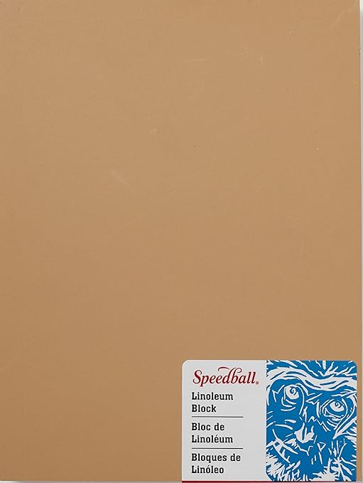 Speedball 4311 Premium Mounted Linoleum Block – Fine, Flat Surface by SpeedballArt