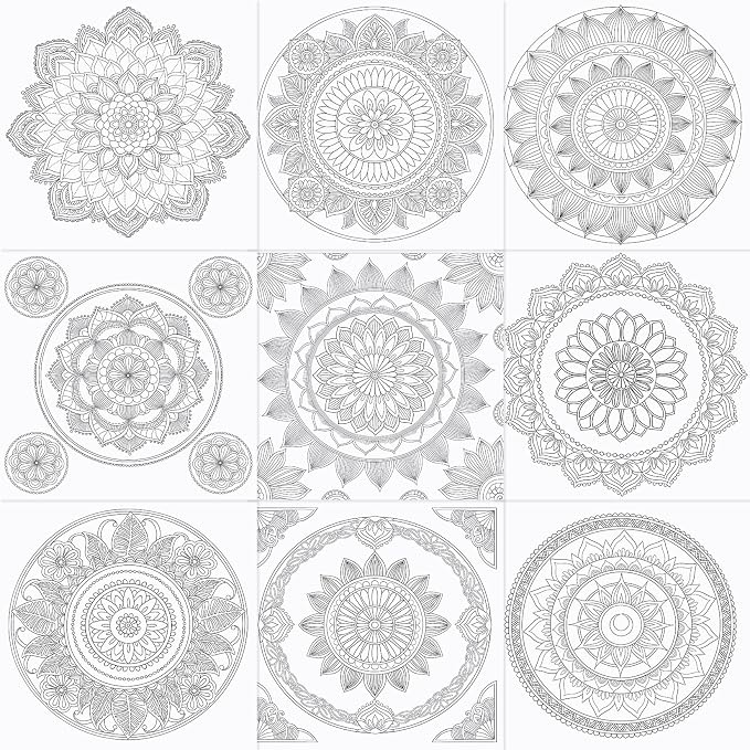 FUNLAVIE Mandala Coloring Book for Adults Relaxation and Teens Stress Relief - Image 9
