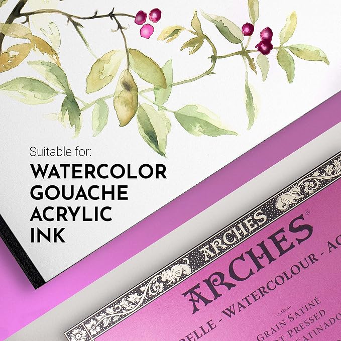 Arches Watercolor Paper Block, Hot Press, 3.9" x 9.8", 140 Pound - Image 3