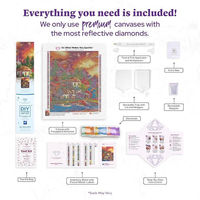 DIAMOND ART CLUB Sunset Harbor Haven Diamond Painting Kit, Fun DIY Crafts - Image 3