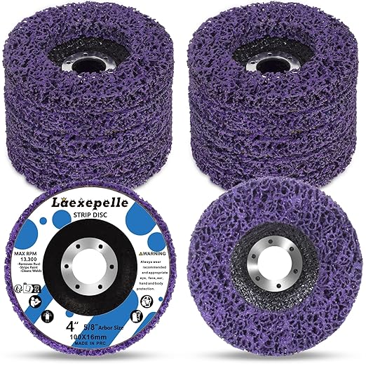 10 Pack Angle Grinder Stripping Wheel Strip Disc Angle Grinder Attachments Grinder Wheel, Paint Metal Oxidation Rust Remover Stripper Tool (4'' x 5/8'')