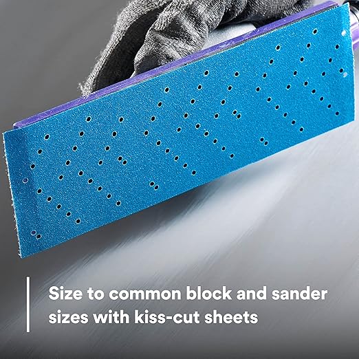 3M Hookit Blue Abrasive Sheet Roll, 36195, Multi-Hole, 2.75 in x 13 yd, 320+ Grade, Automotive Sanding Roll Sandpaper for Coating Removal, Body Repair, Auto Sanding