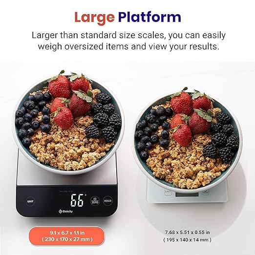 Etekcity 22lb Food Kitchen Scale, USB Rechargeable, IPX6 Waterproof | Digital - Image 2