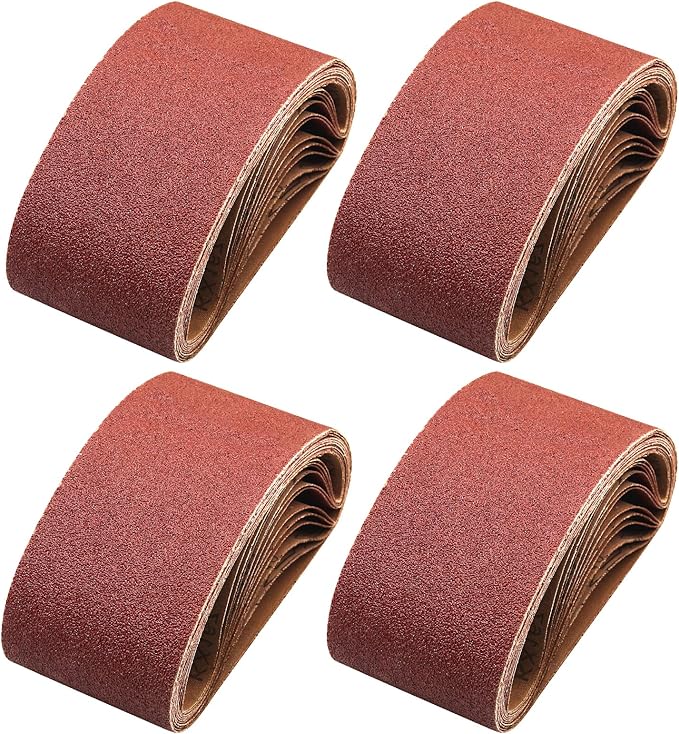 4x24 Sanding Belts for Belt Sander 4 x 24,5 Each of 40 80 120 240 Grits Aluminum Oxide Belt Sander Paper, 20 Pack