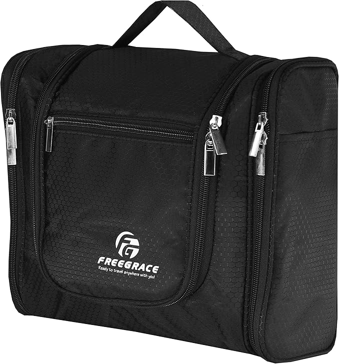 Hanging Toiletry Bag Extra Large Capacity | Premium Travel Organizer Bags For Men And Women | Durable Waterproof Nylon Bathroom, Shower, Makeup Bag For Toiletries, Cosmetics, Brushes