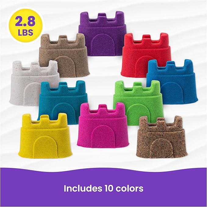 Kinetic Sand Castle Containers 10-Pack Moldable Sensory Toys, Ages 3+ - Image 5