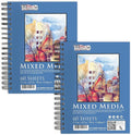 U.S. Art Supply 5.5"x8.5" Mixed Media Sketchbook, 2 Pack, 98 lb by USArtSupply