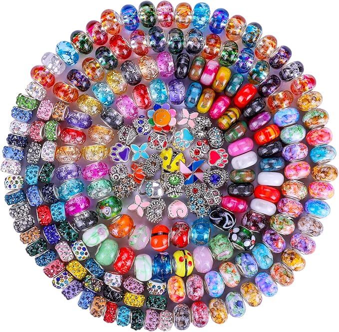 European Large Hole Spacer Charm Beads by VICTLOV