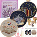 Uniartfy 3 Pack Embroidery Starter Kit, Stamped Book Flower Mountain Butterfly by Uniartfy