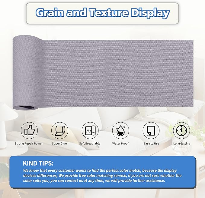 KING MOUNTAIN Canvas Repair Tape,Outdoor Gear Patch, 4×63 Inches,Waterproof,Self-Adhesive for Repairing Boat Covers,Sun Shades,Sofas,Tents,Lounge Chairs,Awnings (Light Grey)