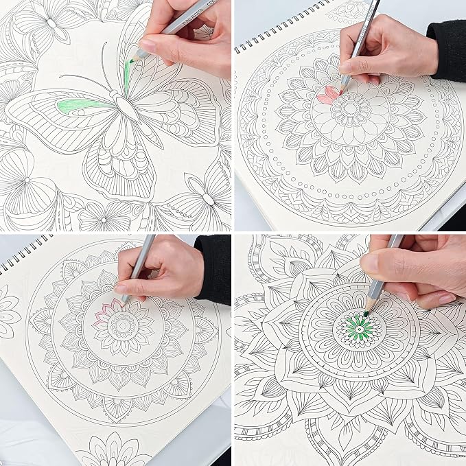 FUNLAVIE Mandala Coloring Book for Adults Relaxation and Teens Stress Relief - Image 6