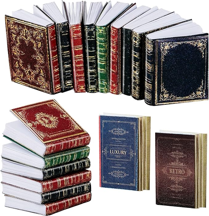 Skylety 24 Pieces 1:12 Scale Miniatures Dollhouse Books Assorted Miniatures by Skylety