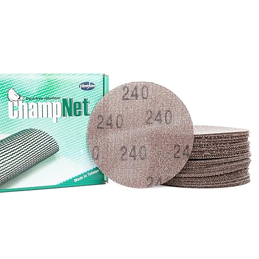 Mesh 5 inch 6 inch Sanding Discs 35PCS Hook and Loop Sanding Discs, Dust-Free, Ideal for Metal, Wood, Composites, Stock Removal, and Fine Finishing (5in, 240 Grit)