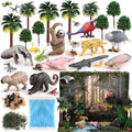 37PCS Rainforest Animals Figures Toys Set, Rainforest Diorama Supplies Include by Wookidel