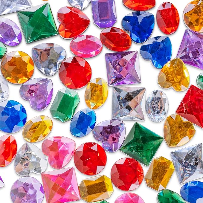Super Z Outlet 1" Assorted Colorful Adhesive Stick-On Heart Star Round Shaped - Image 3