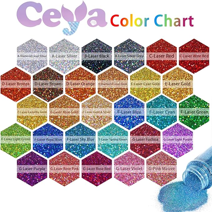 Ceya 3.8oz/ 110g Holographic Ultra Fine Glitter Powder Laser Bronze Glitter - Image 3