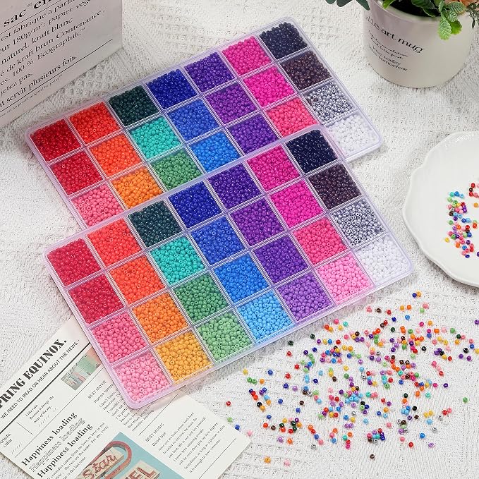 28 Colors 3mm Seed Beads, Craft and Bracelet Making - Image 7